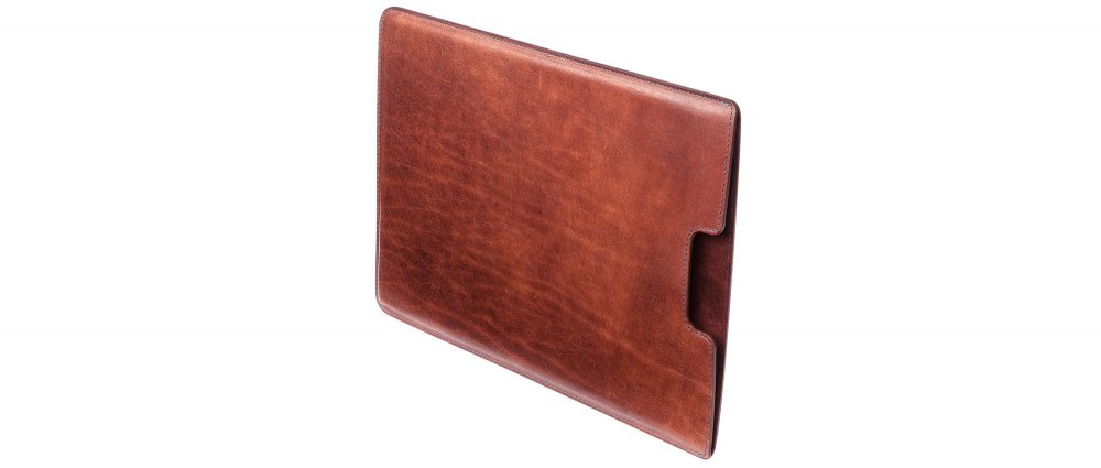 Leather MacBook Pro 13" Touch Bar sleeve dark brown