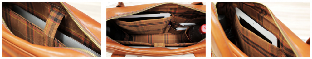 Leather messenger bag brown slideshow