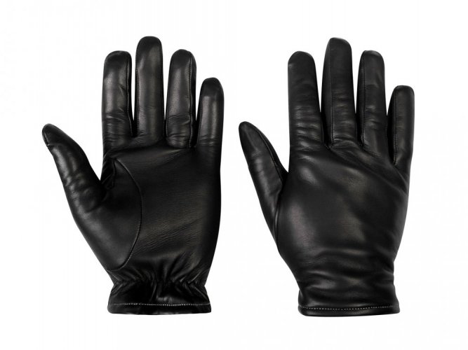 Men leather gloves black - Gloves size: 7 - XS