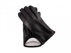 Men leather gloves black