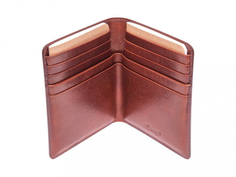 Leather passport wallet dark brown