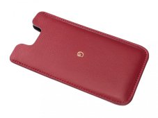 Kožený obal na iPhone SE 2020 červený se zlatou ražbou