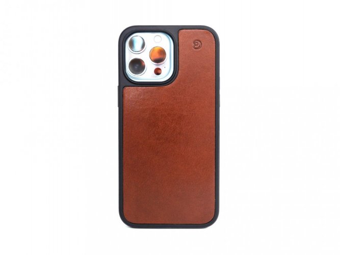 iPhone 14 Pro leather case dark brown