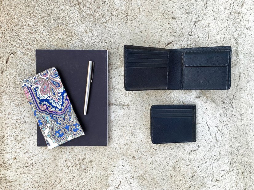 Wallet for coins, cards and banknotes Czech manufacture - Saffiano black