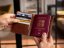 Elegant leather passport case dark brown