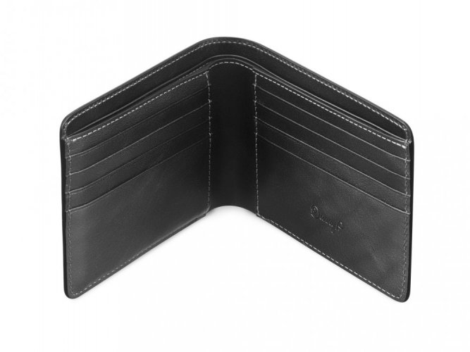 Elegant leather business wallet for cards - black