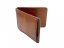 Leather money clip wallet with coins pocket - dark brown