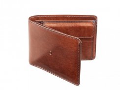 Leather business wallet dark brown