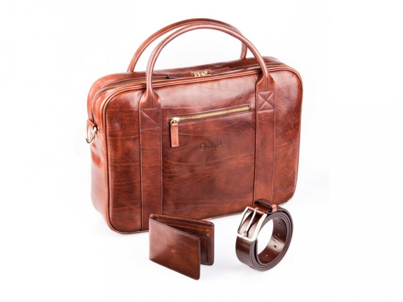 Výhodný business set taška, peněženka a opasek se slevou