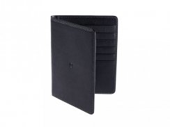 Leather passport and cards holder black