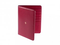 Leather passport and cards holder red