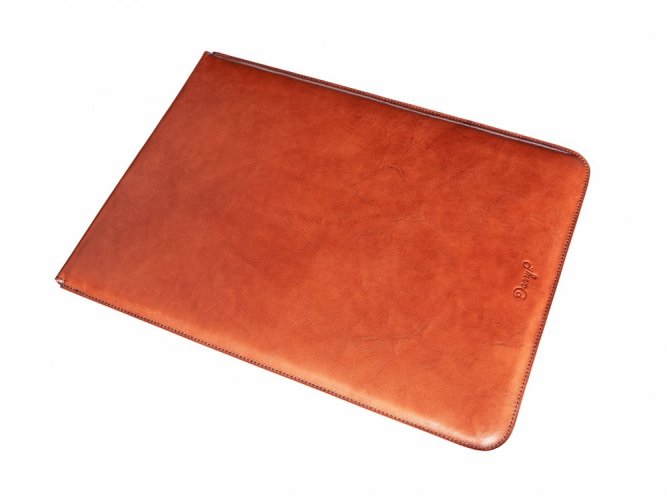 Leather flap cover for MacBook and iPad brown