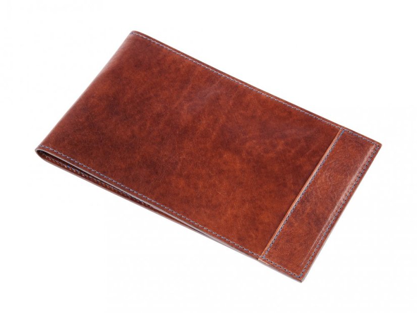 Leather scorecard holder dark brown