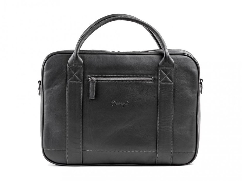 Kožená messenger taška černá ruční výroba