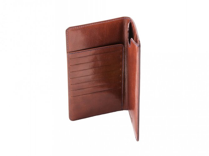 Leather wallet with iPhone 6/6s/7/8 Plus a Xs Max dark brown