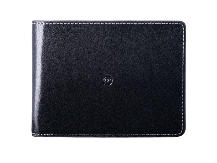 Leather coin wallet black