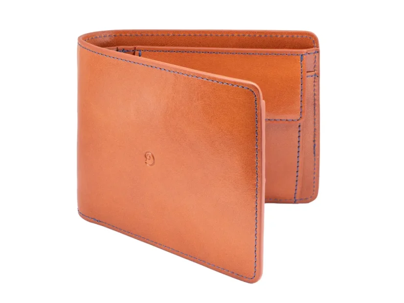 Leather business coin wallet - brown