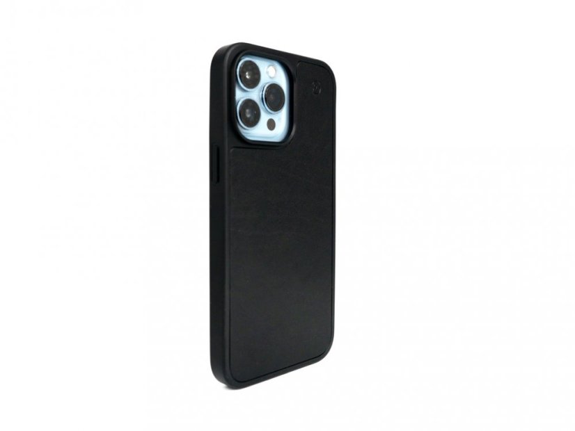 Kožený kryt na iPhone 14 černá