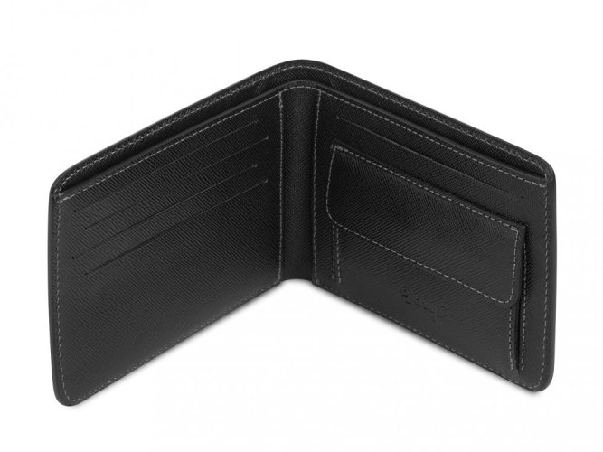 Elegant men leather wallet - Saffiano black