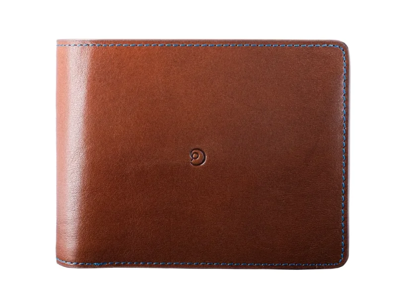 Leather business coin wallet - dark brown