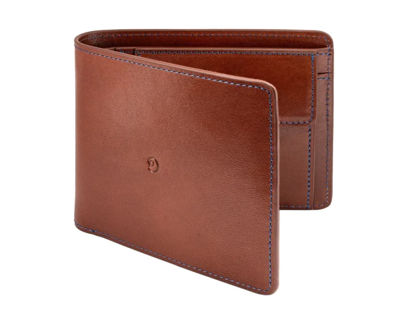 Kožená business peněženka na mince - tmavě hnědá