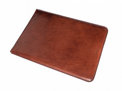 Leather MacBook and iPad case dark brown