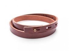 Kožený unisex náramek v tmavě hnědé