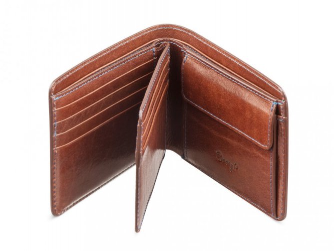 Business coin and card wallet - dark brown
