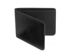 Tenká kožená peněženka - Saffiano černá