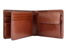 Kožená business peněženka na mince - tmavě hnědá