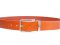 Brown leather belt with silver buckle