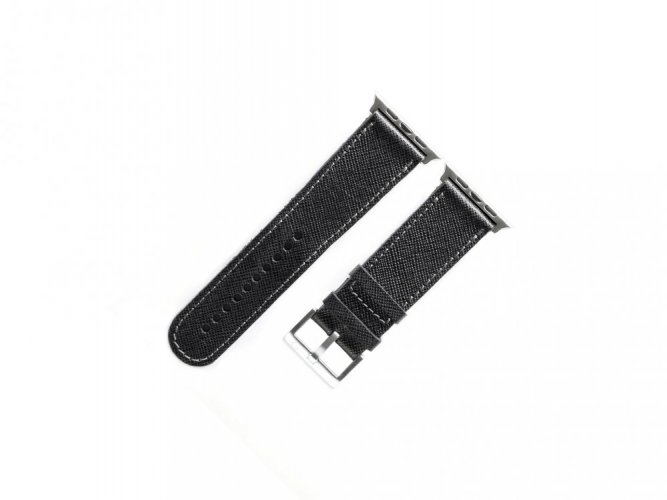 Leather strap for Apple Watch Saffiano black