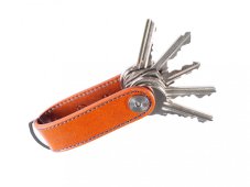 Kompaktní pánská kožená klíčenka hnědá