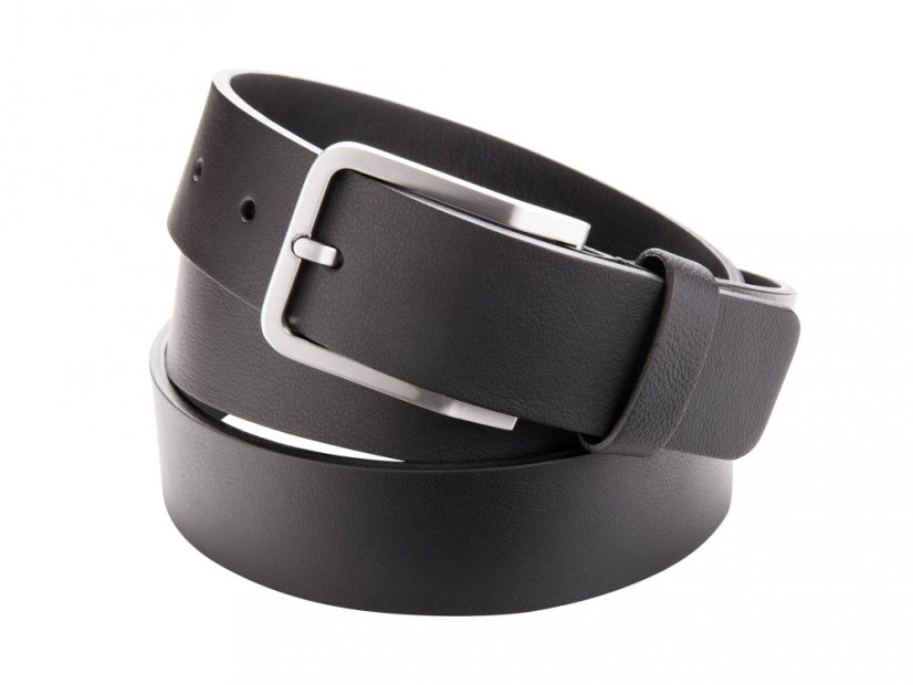Men leather belt black - custom size