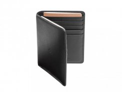 Leather passport wallet black