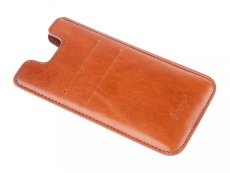 Kožený obal na iPhone 12 Mini na karty hnědá