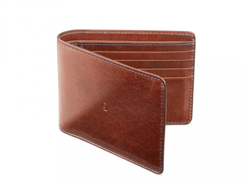 Leather business wallet - dark brown