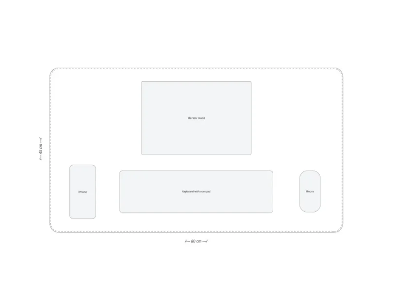 Leather desk pad black - Desk pad size: 60 x 40 cm | 23.6 x 15.75 in