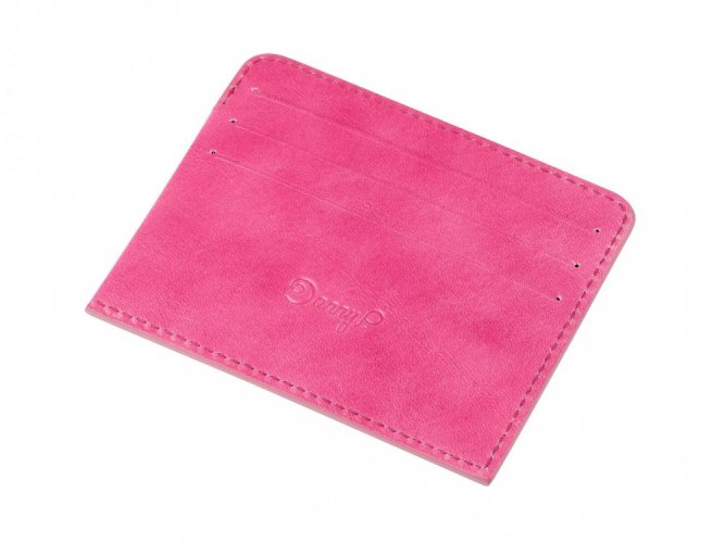 Kožená peněženka na karty v růžové - zadní