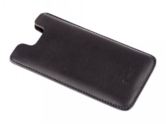 Kožený obal na iPhone 11 Pro Max na karty - černá