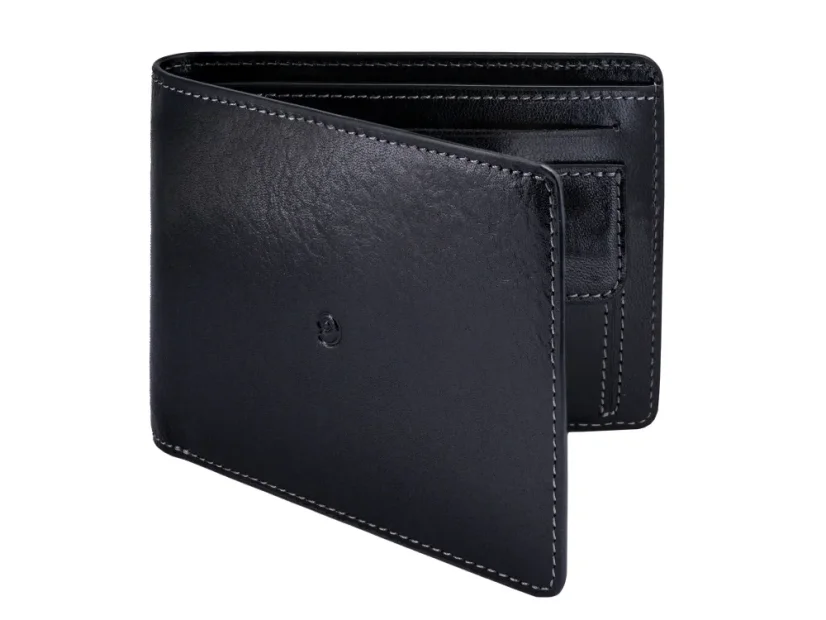 Leather coin wallet black