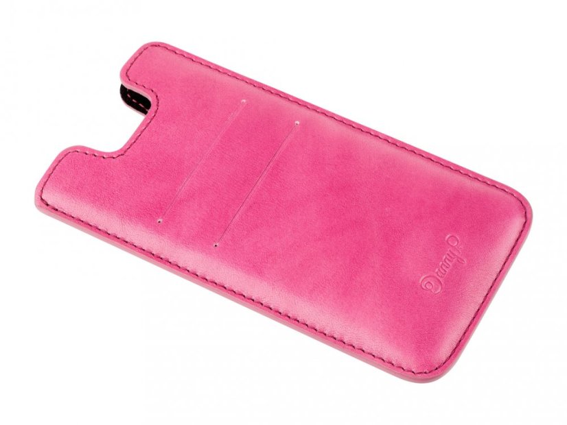 Kožený obal na iPhone 6/6s/7 růžová - zadní