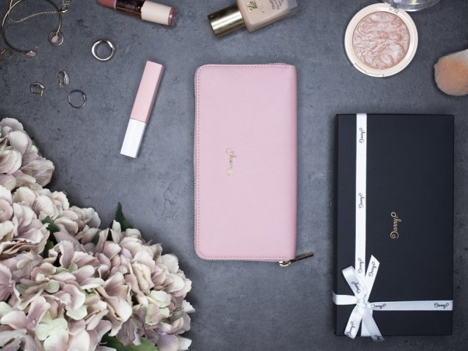 Elegantní dámská kožená peněženka - růžová