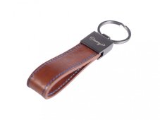 Luxusní kožená klíčenka | tmavě hnědá - černá
