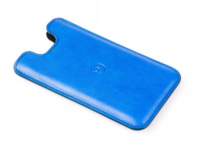Kožený obal na iPhone 5/5s/SE modrá-oceán italská kůže