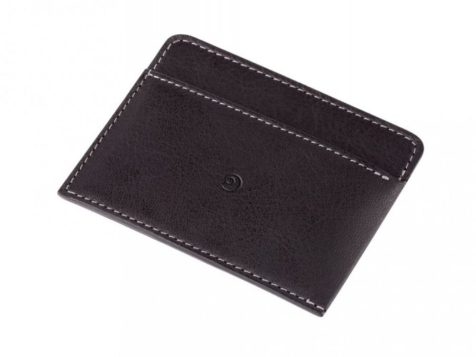 Leather card wallet black