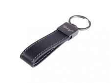 Luxusní kožená klíčenka | černá - černá