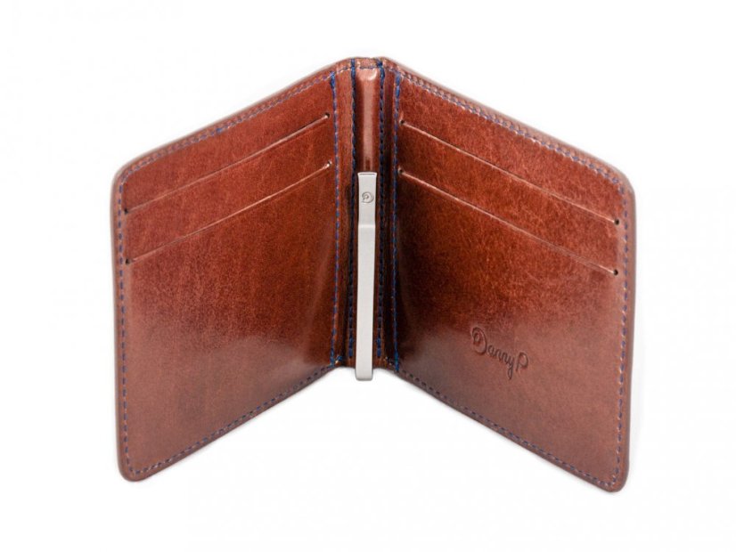 Money clip wallet dark brown