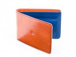 Leather Coin Wallet brown/blue