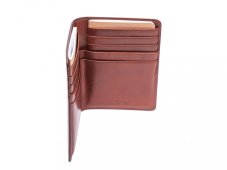 Kožená cestovní peněženka na bankovky a karty - tmavě hnědá